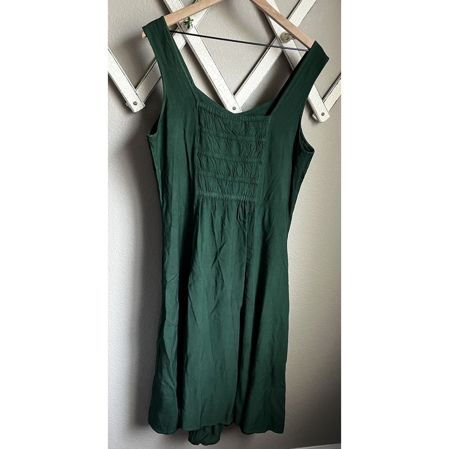 Nwt! Holy Clothing Women's Xl Boho Dyed Green Sleeveless Dress Handmade India — image 5 of 7